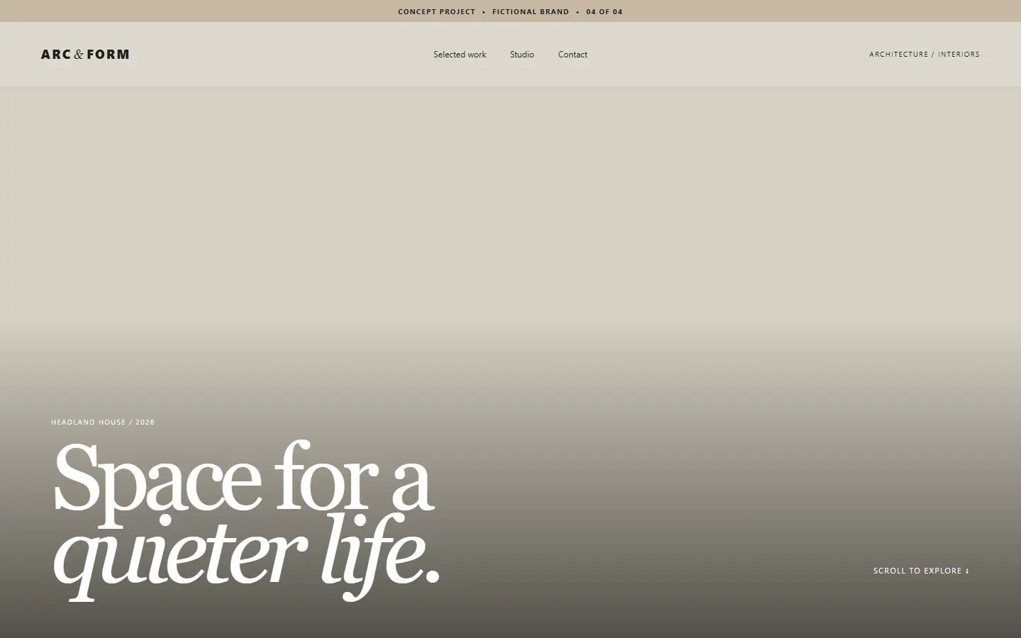 Arc & Form desktop concept preview